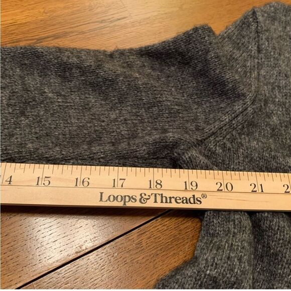 WILLI SMITH SWEATER WOMEN’S M GRAY CHUNKY MOTO WOOL BLEND SHAWL COLLAR. - Picture 11 of 12